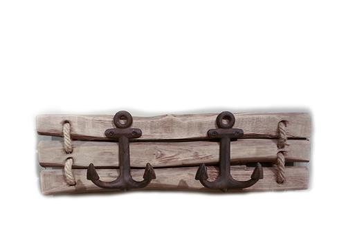 Κρεμάστρα απο κορμό ξύλου & 4 γάντζοι (Αγκυρες) 50cm