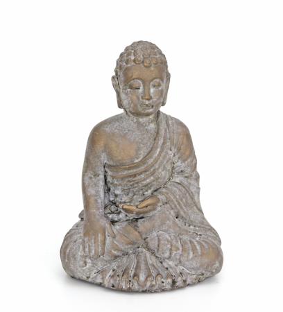 Καθιστός πέτρινος Βούδας παλαιωμένο μπρονζέ 25cm