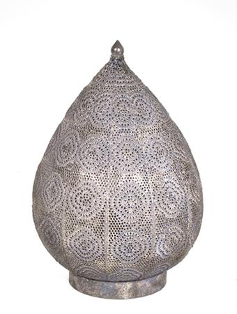 Επιτραπέζιο φωτιστικό Μαρόκο αντικέ Ασημί 34cm