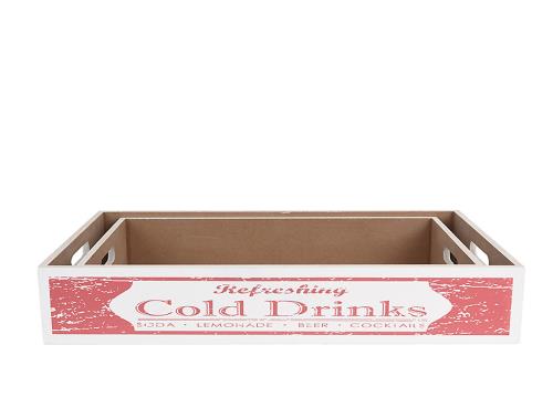 Δίσκος Σετ 2τεμ."Cold Drinks" σε Λευκό/Κόκκινο 42/48cm