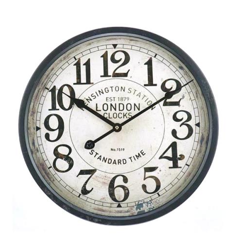 Μεταλλικό ρολόι τοιχου Vintage μαύρο 35,5cm