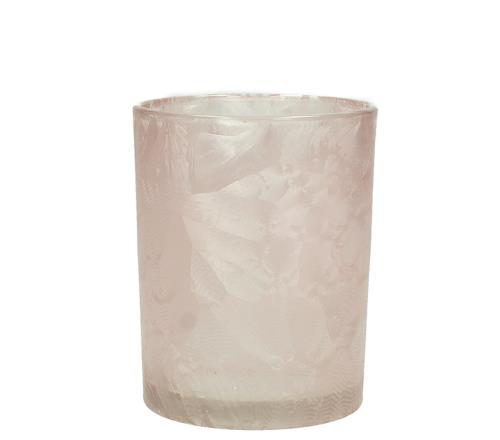 WER-0949 Γυάλινο κηροπήγιο "ice pink" 12,5cm