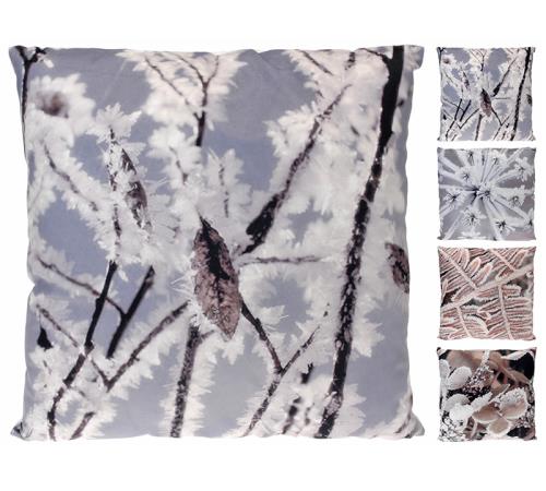 Μαξιλάρι βελουτέ με photoprint σε χειμωνιάτικα σχέδια, 45cm