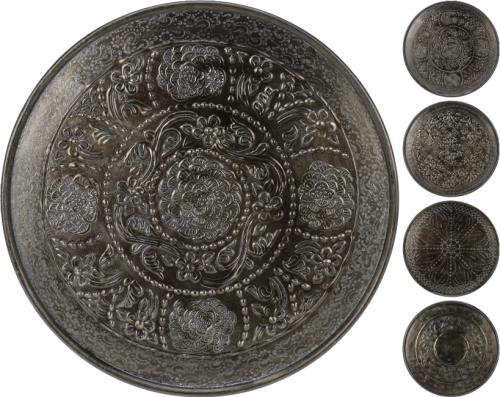 Δίσκος αλουμινίου σχ.Arabesque( 3σχ.) σε μαύρο/λαδί χρμ.,38cm