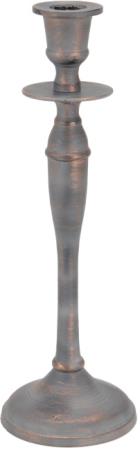 Κηροπήγιο αλουμιίνιο παλαιωμένο χάλκινο με γκρι πατίνα, 28cm