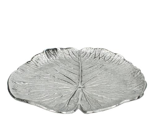 Πιατέλα σχ.φύλλο από αλουμίνιο ματ ασημί, 23x22cm