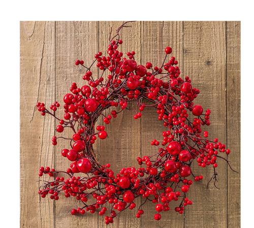 Στεφάνι με κόκκινα berries 25cm