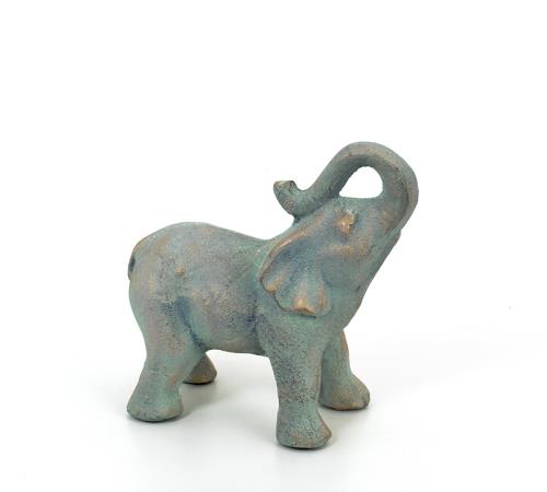 Διακοσμητικό ελέφαντας από μαντέμι σε τυρκουάζ χρ.,14cm
