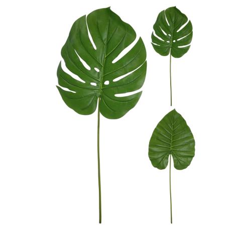 Ανάμικτα φύλλα Μονστέρα & Φιλόδενδρου "Real touch", 105cm