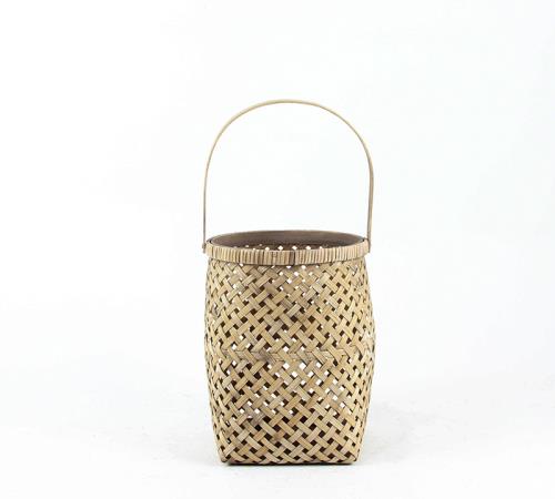 Φανάρι(με γυαλί) από Bamboo φυσικό χρ.,20cm