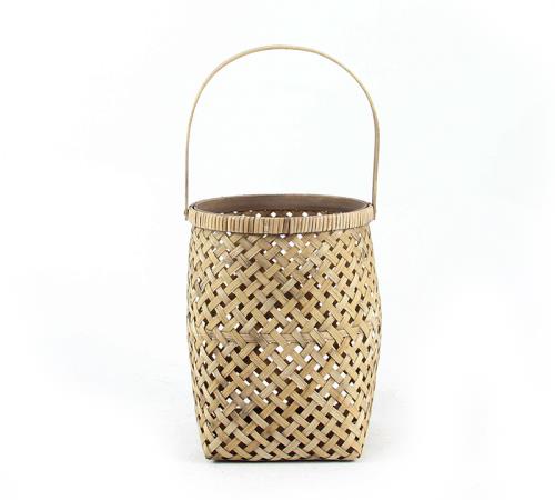 Φανάρι(με γυαλί) από Bamboo φυσικό χρ.,28,5cm