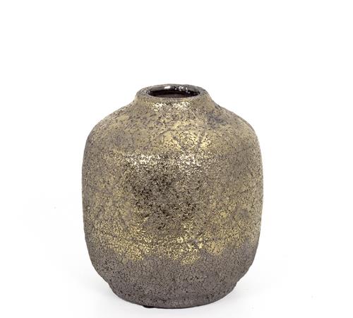 Κεραμικό βάζο σαγρέ χρυσό, 19cm