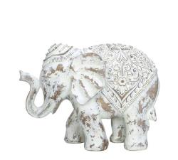 Ελέφαντας σε Ινδικό στυλ, ντεκαπέ λευκό, 23cm