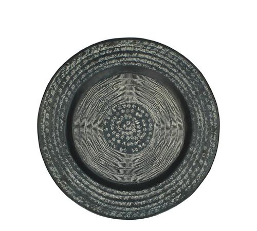 Σφυρήλατος δίσκος αλουμινίου σε ανθρακί χρ.,38cm