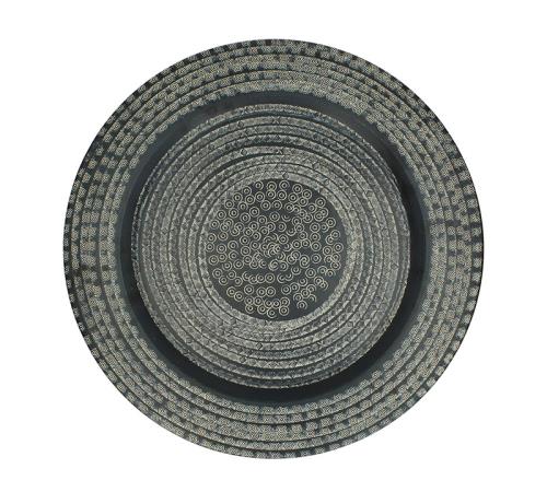 Σφυρήλατος δίσκος αλουμινίου σε ανθρακί χρ.,48cm