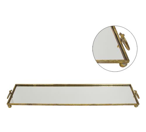 Μεταλ/κός δίσκος  με καθρέπτη, αντικέ χρυσό χρ. 155cm