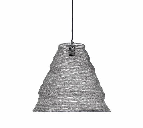 Φωτιστικό οροφής, καπέλο από μεταλλικό δίχτυ, γκρι χρ., Y:38cm