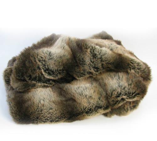 Ριχτάρι συνθ.γούνα αλεπού, καφέ χρ., 220x200cm