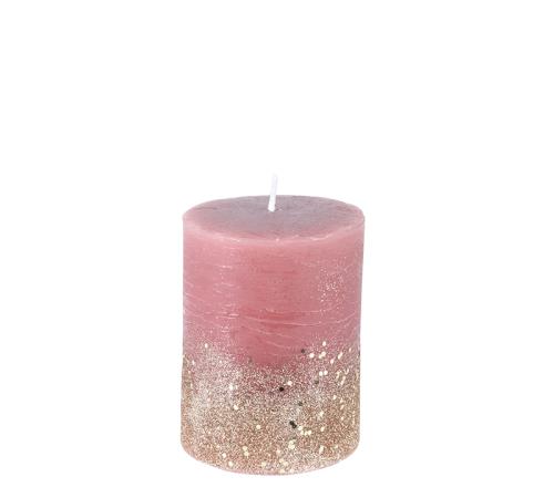 Διακοσμητικό κερί κορμός Μπορντώ με glitter, 9cm