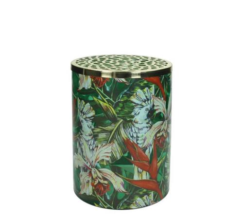 Γυάλινο βάζο με "Jungle print", 20cm