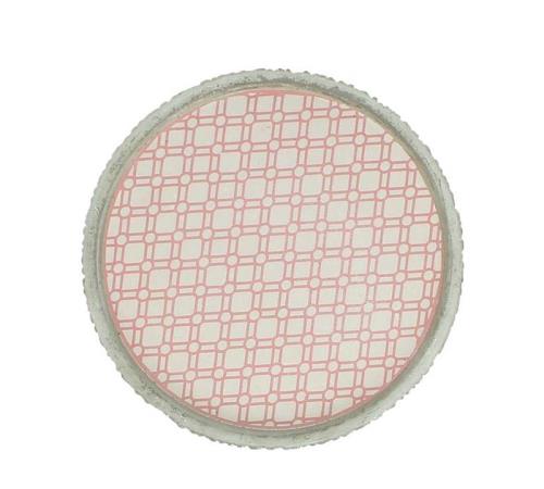 Τσιμεντένια στρογγυλή βάση σχ. Τσιμεντοπλακάκια, ροζ, Δ.22cm