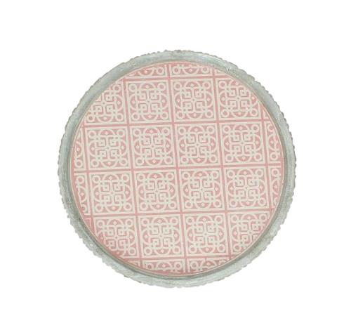 Στρογγυλή βάση σχ. Τσιμεντοπλακάκια, ροζ, Δ.22cm