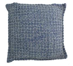 Μαξιλάρι πικέ, ξεβαμμένο μπλε cotton,, 45x45cm