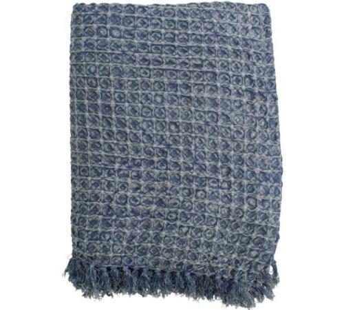 Ριχτάρι πικέ cotton, ξεβαμμένο μπλε χρ.,130x170cm