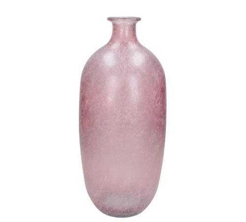 Βάζο από ανακυκλωμένο γυαλί, παλαιωμένο φινίρισμα, ρόζ χρ.,38cm