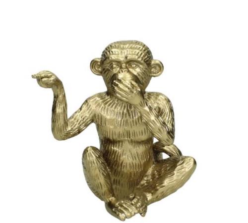 Διακοσμητική φιγούρα πίθηκου, χρυσό χρ.,14,5cm
