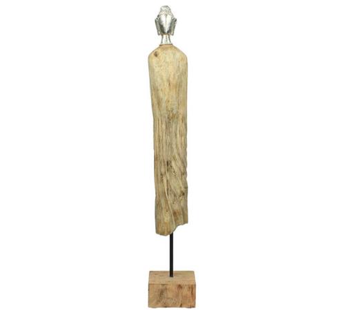 Διακοσμητικός Βούδας από ξύλο σε stand, 67cm