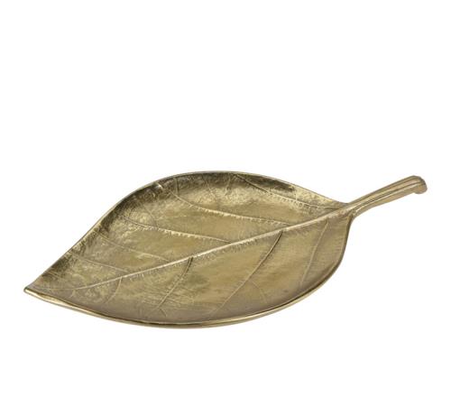 Πιατέλα σχ.φύλλο από αλουμίνιο, χρυσό χρ.,30cm
