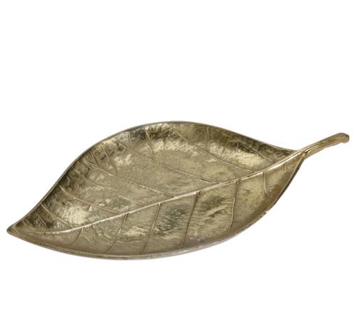 Πιατέλα σχ.φύλλο από αλουμίνιο, χρυσό χρ.,44cm