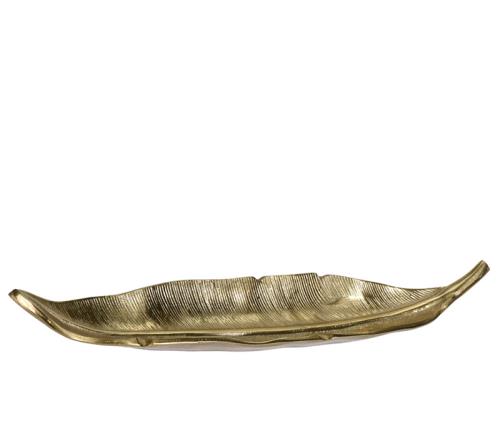 Πιατέλα σχ.φύλλο από αλουμίνιο, χρυσό χρ.,49.5cm
