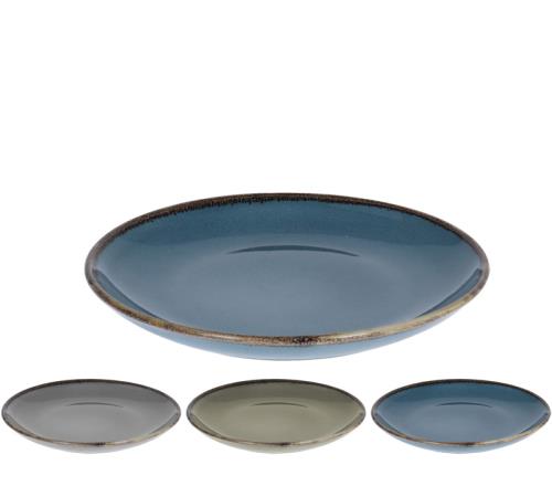 Πιάτο stoneware, σμάλτος σε 3 χρώματα, 20cm