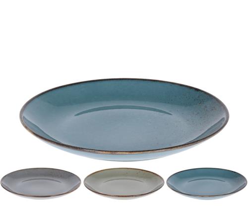 Πιάτο stoneware, σμάλτος σε 3 χρώματα, 27cm