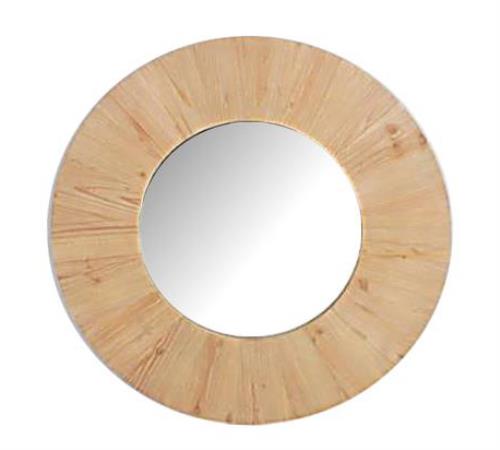 Καθρέπτης τοίχου μασίφ ξύλινη κορνίζα διαμ.80cm
