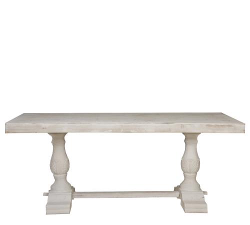 Vintage τραπέζι ντεκαπέ λευκό, 80x190cm
