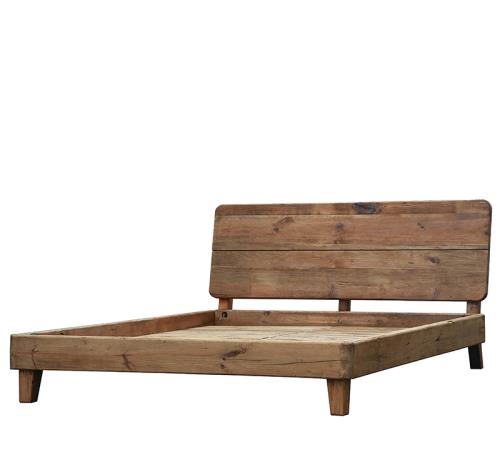 Κρεβάτι με προσκέφαλο από μασίφ ξύλο, 223x161cm