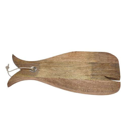 Ξύλινος δίσκος κοπής σε σχήμα φάλαινας, 52cm
