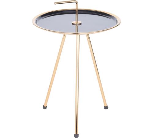 Στρογγυλό βοηθητικό τραπέζι μαύρο/χρυσό 42x50cm