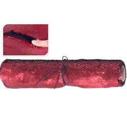 Ύφασμα διακόσμησης/τραβέρσα σε ρολό με 2χρωμη παγιέτα (κόκκινο/μαύρο), 25x125cm