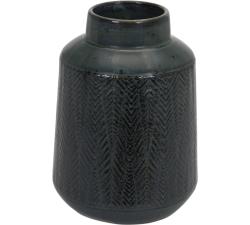 Μοντέρνο κεραμικό βάζο σε λαδί/μαύρο χρ.14x22cm