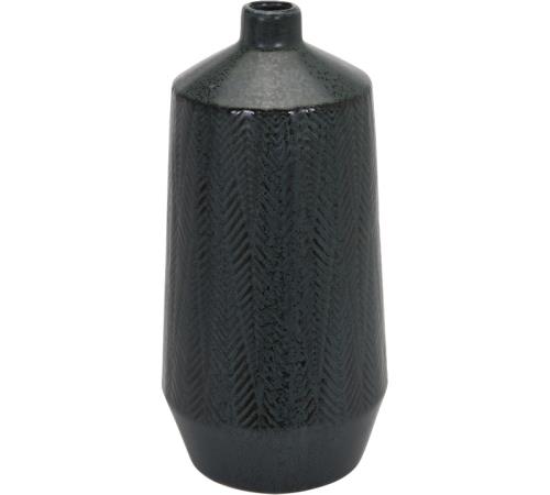 Μοντέρνο κεραμικό βάζο σε λαδί/μαύρο χρ.16x31cm