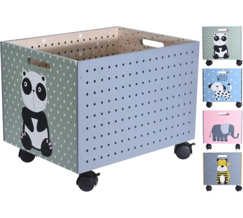 Κουτί αποθήκευσης με ροδάκια & 4 παιδικά prints,40X31cm