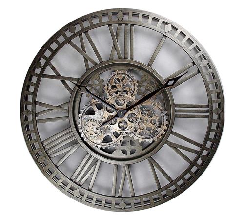 Ρολόι τοίχου Factory με κινούμενο μηχανισμό,ασημί,60cm