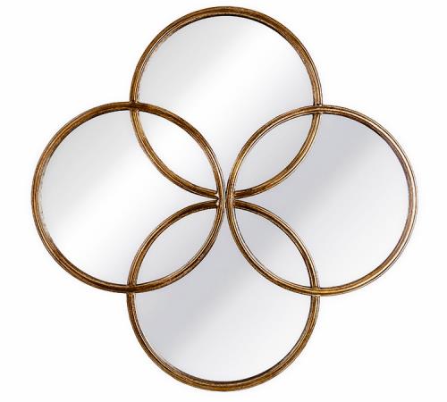 Μεταλλικός Καθρεπτης με 4 κυκλους αντ.χρυσό, 91cm