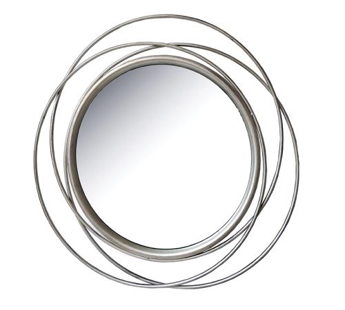 Στρογγυλός μεταλλικός καθρέπτης, σαμπανί,80cm