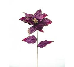 Αλεξανδρινό λουλούδι με 2 φύλλα, βελούδο μελιτζανί/μωβ