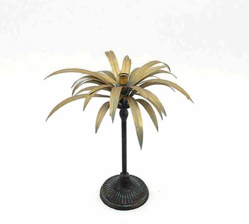Μεταλλικό Κηροπήγιο "Palm", μαύρο/χρυσό, 45cm
